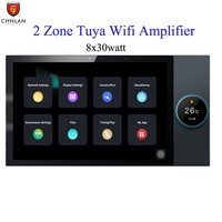 Amplificateur audio intelligent mural 2 zones de 10 pouces avec télécommande via l'application Tuya, récepteurs intelligents avec bouton et passerelle Zigbee