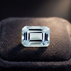 Piedra Preciosa Suelta de Aguamarina Azul Cielo Natural, Corte Esmeralda Facetado de 8x6 mm, 1 CT, Excelente para Joyería - Product Image 6