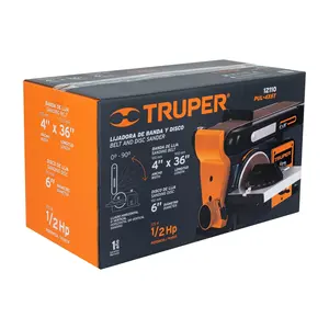 Truper 4X6 'cinghia e levigatrice a disco 1/2 HP (375 W) motore industriale per levigatura legno e metallo fai da te - Product Image 4