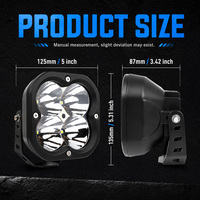 XVIEW 52W Phare de travail LED carré, projecteur de conduite, design trèfle à quatre feuilles pour camion, bateau, Jeep, SUV, remorque, 4x4, chariot élévateur