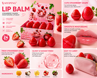 Baume à lèvres hydratant et waterproof SPF Siyiping Private Label avec vitamine E, saveur fraise, ensemble teinté pour des lèvres mignonnes
