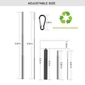 Pajitas Telescópicas de Acero Inoxidable 304, Juego de Pajitas Plegables de Metal de Color para Bebidas, Portátiles para Exteriores - Product Image 3