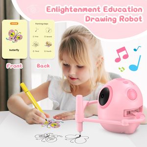 <b>Smart</b> <b>Electronic</b> Cartoon Drawing Robot Kids Art Sketcher 3-12 Years Old Educational Toy Unisex Plastic Christmas Gift - Product Image 3