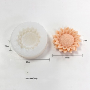 Tournesol bougie moule plâtre ornements aromathérapie diffusant tournesol fleur <span class=keywords><strong>fondant</strong></span> chocolat silicone moule - Product Image 4