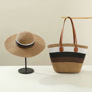 Ensemble Chapeau de Plage Unisexe et Sac en Papier – Protection Solaire Estivale, Sac Fourre-tout Décontracté et Tendance pour Voyage - Product Image 1