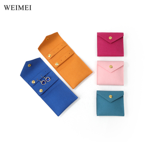 WEIMEI - Bolsa de Viaje Personalizada con Logotipo para Guardar Joyas, Mini Bolsa de Microfibra Portátil para Guardar Aretes y Collares - Product Image 1