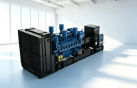 Générateur diesel refroidi par eau à châssis ouvert 480 kW 600 kVA 400 V 50 Hz 1500 tr/min, unité d'alimentation de secours industrielle