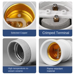 สกรูยึดโคมไฟเซรามิกสำหรับใช้ในครัวเรือนหัวสกรูฐานปากแบบกลมยึดพื้นผิวเพดาน E27 - Product Image 6