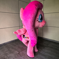 Costume de mascotte gonflable de poney rose mignon Robe gonflable drôle de costume de mascotte de cheval de licorne pour des adultes