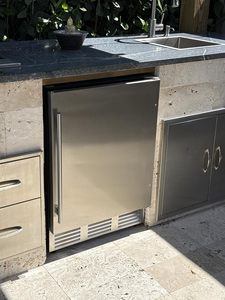 NE-357-12 140L Stainless Steel Undercounter Freezer Refrigerator for Home <b>Bar</b> Hotel Beverage Ice Storage Cabinet - Product Image 1