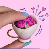 Porte-clés anti-stress en forme de bouton de clavier mécanique, motif bouquet de roses imprimé en 3D, disponible en OEM/ODM