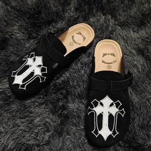 Sandalias Unisex de Verano de Cuero Genuino con Suela Gruesa de Corcho Vintage y Chanclas de Dedo Descubiertas para Exteriores - Product Image 4