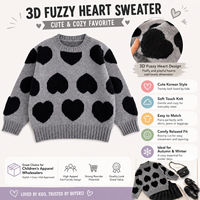 Pull en tricot pour filles style coréen 2026, motif cœur mignon, pull doux décontracté pour enfants, hauts de boutique tendance automne-hiver