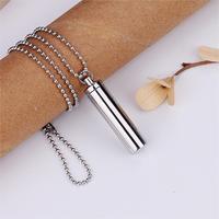 Pet Chat Chien Crémation Urne Pendentif Titane Acier Minimaliste Parfum Pendentif Collier Mémorial Cendres Stockage Bouteilles collier