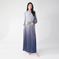 Robe plissée décontractée pour femme Miyake, ample, extensible, imprimée, grande taille, style occidental tendance, dégradé