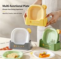 Ensemble de plats pliables populaires avec base de rangement en PP, réutilisables pour les restes alimentaires, fruits, noix, organisateur de repas domestique