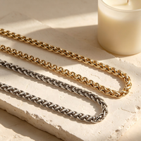 Colliers en acier inoxydable de haute qualité CM Jewelry, chaînes fines, 3/4/5/6/7 mm, plaqué or 18 carats, style hip-hop, pour hommes et femmes, vente en gros