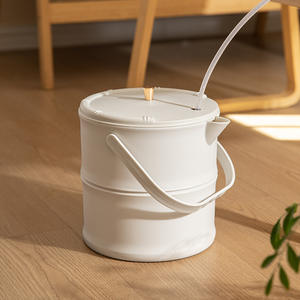 Seau à thé avec couvercle, forme cylindrique, pour service à thé Kung Fu, séparation sec-humide, filtre de drainage, collecteur de résidus de thé - Product Image 5