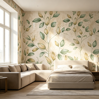 Papier peint floral de petite taille à prix de gros pour le marché d'Asie centrale, papier peint auto-adhésif imperméable en PVC pour la décoration murale de la maison