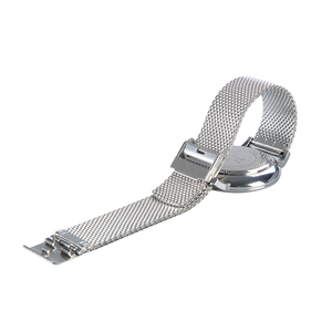 Bracelets de montre milanais avec logo personnalisé, bracelets de montre sport à dégagement rapide <span class=keywords><strong>en</strong></span> maille métallique à double fermoir pour femmes et hommes - Product Image 2