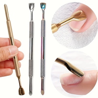Pousse-cuticules métallique personnalisé avec logo, double embout, vente en gros, outils de manucure, forme fer à cheval, argent, or, plusieurs couleurs