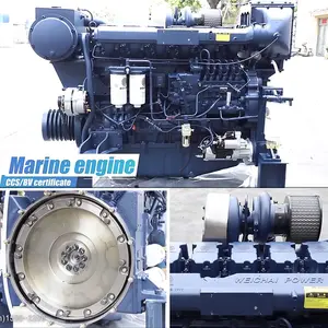 Moteur diesel marin 230kw 4 temps 300hp propulsion inboard 6 cylindres weichai wd10 WD12 WP10 WP12 bateau