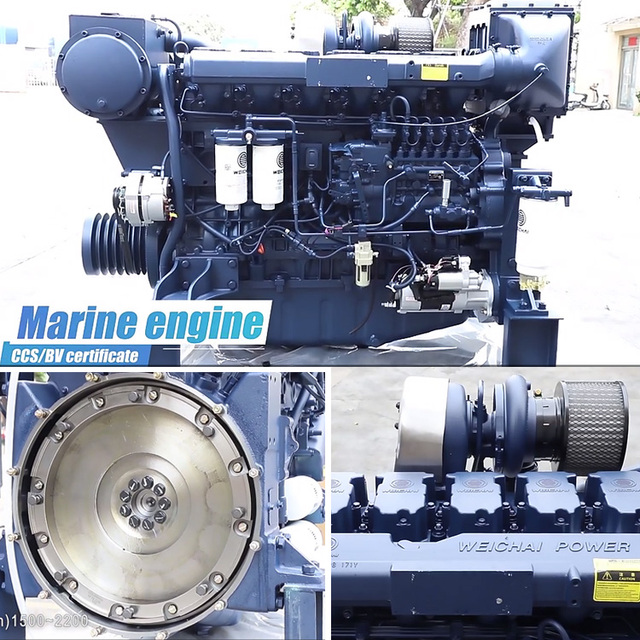 230kw 4 Stroke 300hp Propulsion Inboard 6 Cylinder Weichai Wd10 WD12 WP10 WP12 Boat diesel Marine Engine