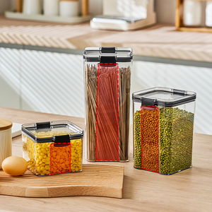 5 Pieces Grain Cereal Transparent Kitchen Airtight Food Storage Container Set with Lids