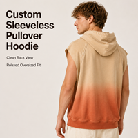 IKDEER Gilet de survêtement sans manches unisexe surdimensionné, dégradé, effet délavé vintage, avec ourlet brut aux emmanchures des bras, pour superposition, personnalisable en gros