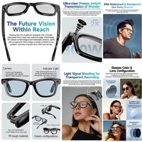 Lunettes de soleil numériques électriques Caméra d'enregistrement Sport intelligent Lunettes intelligentes Casque Chatgpt Ai Lunettes de traduction
