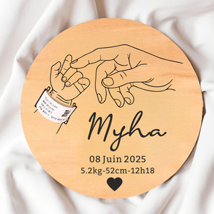 Custom Wooden Birth Announcement Sign, Baby Name Sign, Hospital Newborn <strong>Photo</strong> Sign, Newborn Baby <strong>Photo</strong> Prop, Baby Shower Gift - Product Image 1