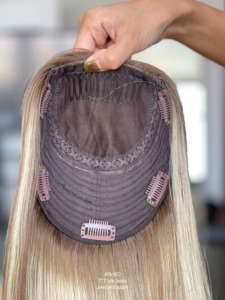 2026 New Design 7x9 Lace Closure Topper Mixed Color <b>Silky</b> Straight European Virgin Remy Human Hair Topper for Women - Product Image 3
