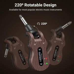 Lekato <b>Wireless</b> Guitar System 5.8GHz Transmitter <b>Receiver</b> Rechargeable Battery For Live Stage Studio Practice - Product Image 4