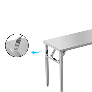 Mesa de Jantar Dobrável Portátil de Aço Inoxidável de Alta Qualidade com Prateleira Inferior Fácil de Limpar Ideal para Uso em Restaurantes e Piqueniques - Product Image 3