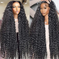 Peluca de Cabello Humano Virgen Birmano de Alta Densidad con Ondas Profundas, Peluca Frontal de Encaje HD 13x4, Peluca Sin Pegamento 5x5 de Cabello Humano Camboyano
