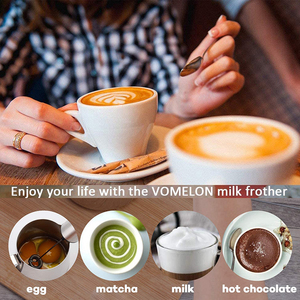 Espumador de Leche Electrónico de 2 Velocidades, Color Negro, para Café, Latte y Capuchino, Espumador de Leche de Acero Inoxidable con Base y Funciona con Pilas - Product Image 4