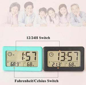 Hiện đại xách tay bàn & bảng đồng hồ <span class=keywords><strong>Mini</strong></span> kỹ thuật số Nhiệt kế ẩm kế 12/24h hiển thị cho nhiệt độ và độ ẩm - Product Image 3