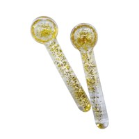 Ensemble de globes à rouleaux de glace en feuille d'or pour le visage et le cou, 2 pièces, compresses chaudes et froides en verre plus fortes pour les soins de la peau du visage, outils de massage