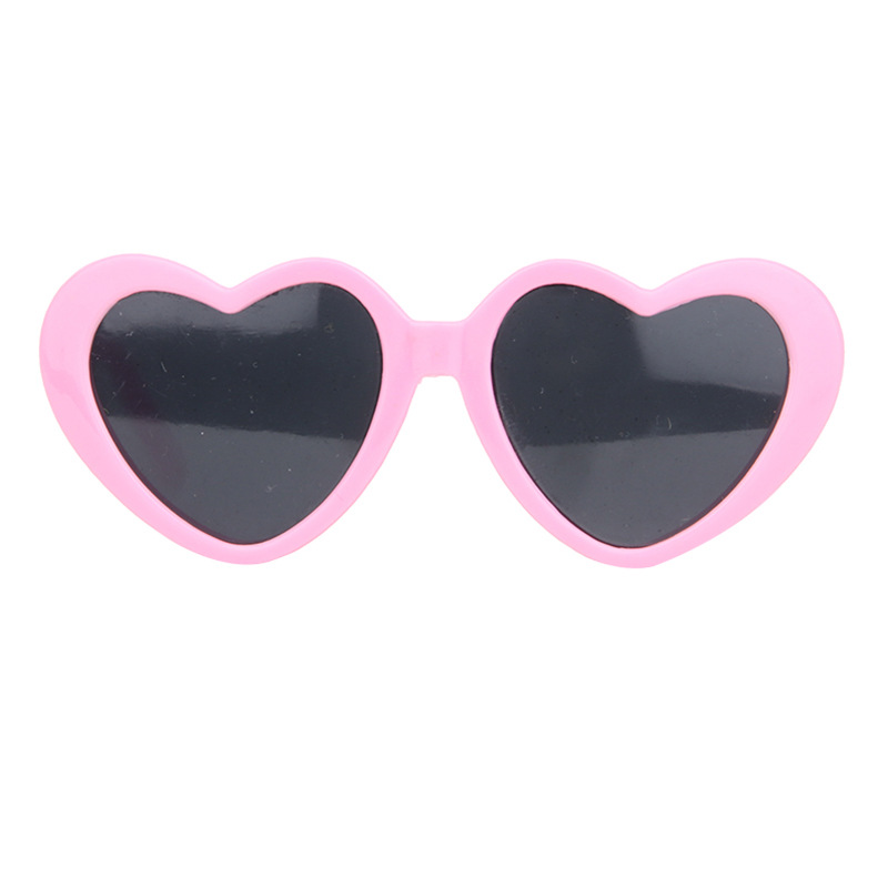 #02 Occhiali a cuore rosa+nero