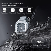 Montre à quartz carrée MINGRUI avec logo personnalisé pour femmes, boîtier transparent de 34 mm, minimaliste, en plexiglas, résistante aux éclaboussures 30 m, batterie de 2 ans, 6 couleurs