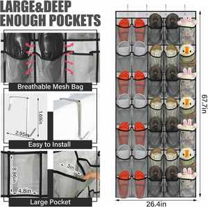 Over the Door <b>Shoe</b> Organizer 35Large Pockets Sturdy Oxford Fabric Hanging <b>Shoe</b> <b>Storage</b>, Durable <b>Wall</b> <b>Mounted</b> <b>Shoe</b> Rack Organizer - Product Image 3
