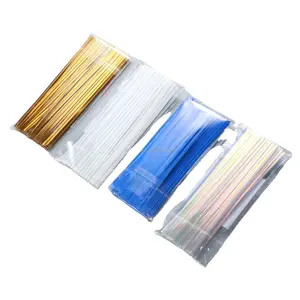 Proveedor de fábrica 100 unids/bolsa de embalaje de Pan de Azúcar lazos de alambre de plástico lámina decorativa Twist Tie