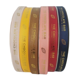 Impression de ruban de Grain brut personnalisé d'usine ruban personnalisé cadeau de ruban de <span class=keywords><strong>Satin</strong></span> d'impression d'or 3D personnalisé - Product Image 2