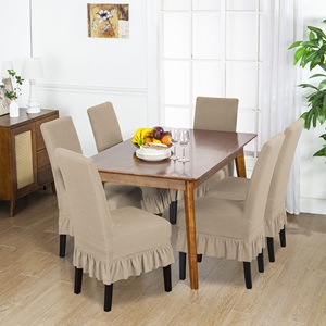 <span class=keywords><strong>Set</strong></span> di <span class=keywords><strong>6</strong></span> elastici Spandex <span class=keywords><strong>coprisedie</strong></span> con gonna per cucina sala da pranzo - Product Image 6