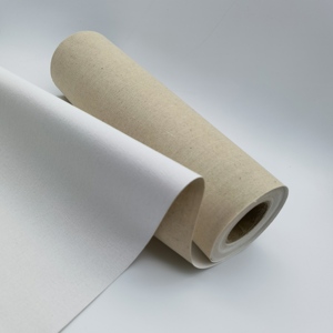 Rotolo di tela in lino teso bianco/nero stampabile con pigmenti, opaca, impermeabile, 260GSM, 180x200 cm - Product Image 1