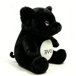 Cerdito de peluche personalizado con bordado de AMOR para San Valentín, suave compañero para dormir, animal de granja de peluche, regalo único de cerdito negro para niñas - Product Image 5