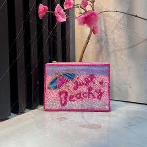Mini porte-monnaie perlé élégant, pochette décorative pour femme, sac de rangement tendance pour pièces de monnaie, espèces, cartes, baume à lèvres, écouteurs, bijoux - Product Image 2