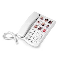 Téléphone à gros boutons avec 9 numéros à composition rapide, sonnerie forte et haut-parleur bidirectionnel pour les personnes âgées, les malentendants et l'utilisation à domicile