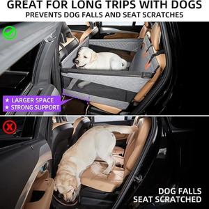 大型犬用カーシートハードボトム犬用カーシートキャリアトラベル通気性メッシュ犬用ベッドカーバックシート - Product Image 2