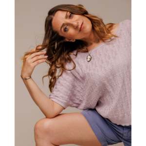 Heyfoo Women's Ribbed Knit <b>Silk</b> and Cotton Celeste Shrug Floral Pattern Winter and Fall Fashionable <b>Cardigan</b> Front Logo - Product Image 1